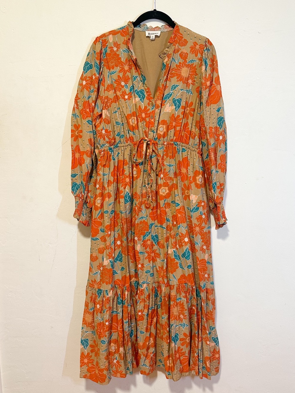Bohemian Floral Tie-Waist Maxi Dress